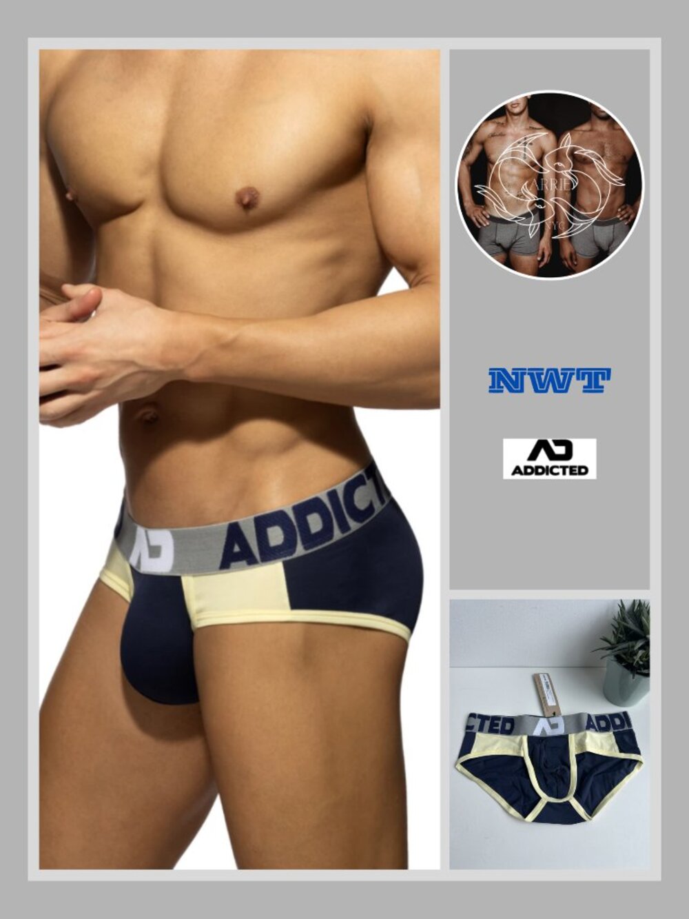 Addicted - Baby Yellow Panels Brief - Blue/Yellow (L)